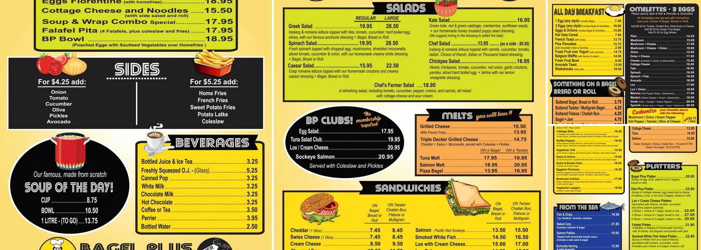 Bagel Plus Ltd Menu