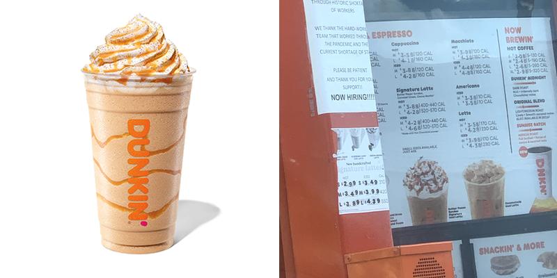 Dunkin' Menu