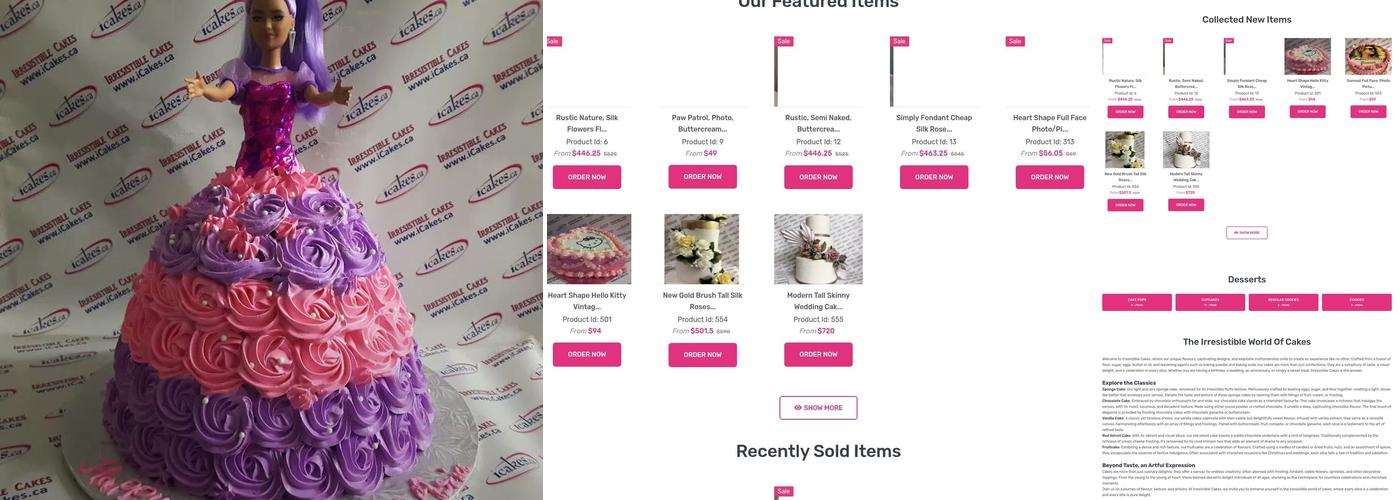 Irresistible Cakes Menu