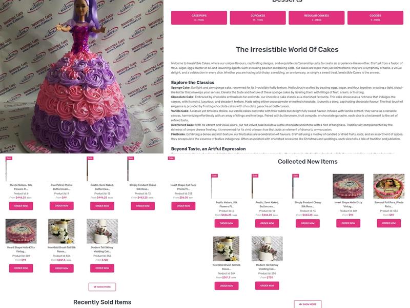 Irresistible Cakes Menu