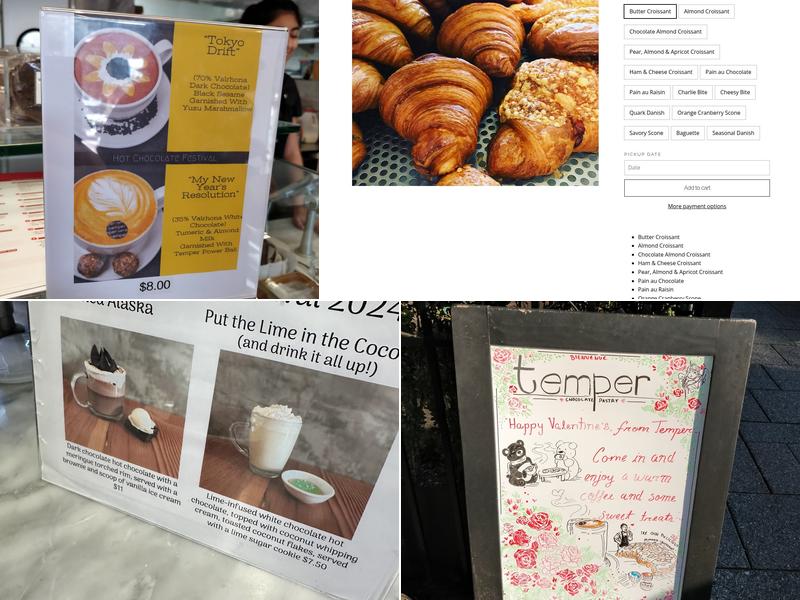 Temper Chocolate & Pastry Menu