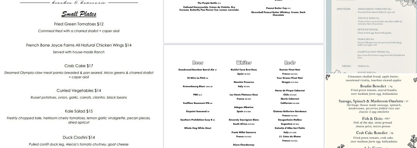 Watkin's Branch Bourbon and Brasserie Menu