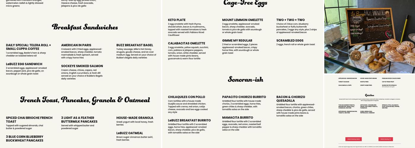 Le Buzz Menu