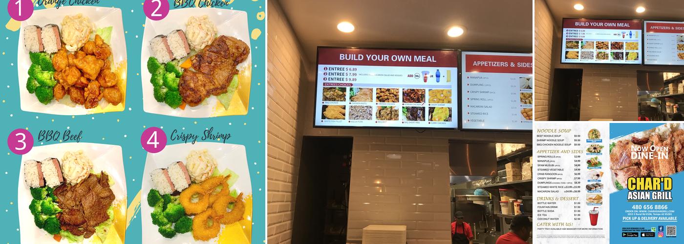 CHAR'D Asian Grill Menu