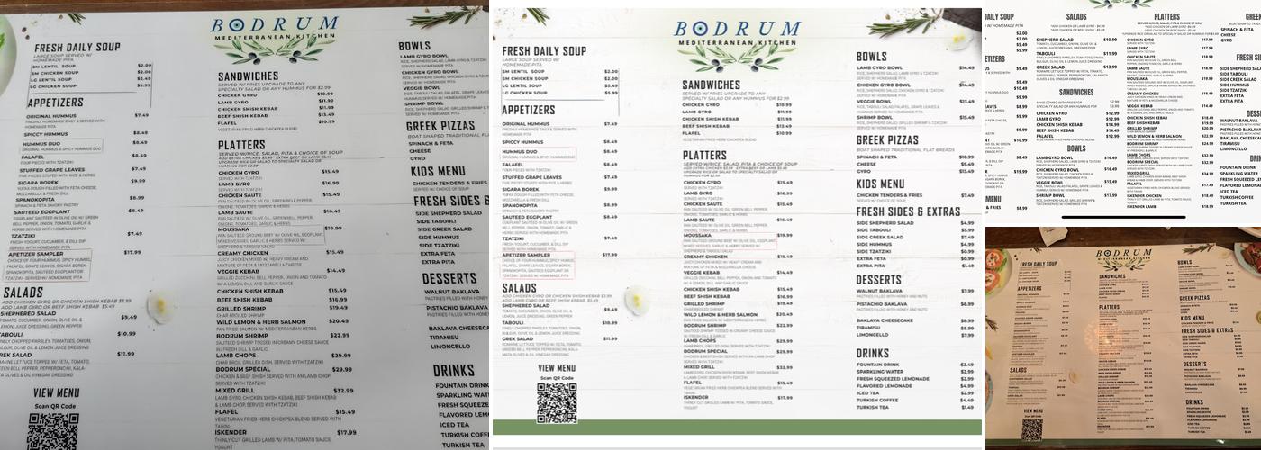 Bodrum Mediterranean Kitchen Menu
