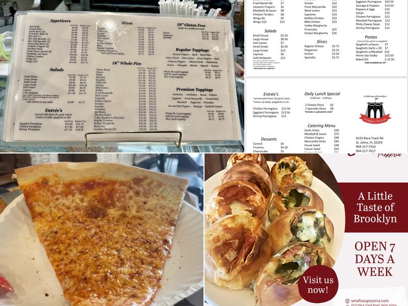 Serafina's Pizzeria Menu
