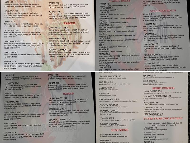 Shomi Sushi & Seafood Menu