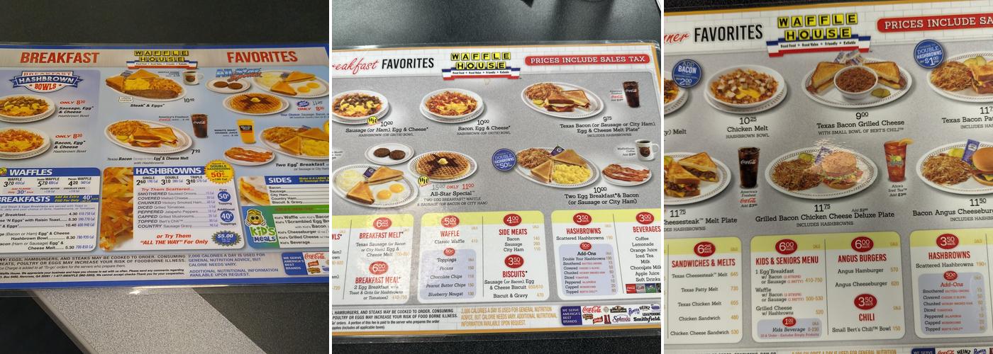 Waffle House Menu