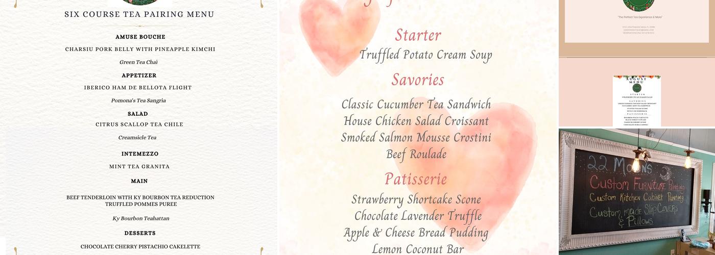 22 Moons Tea Room Menu