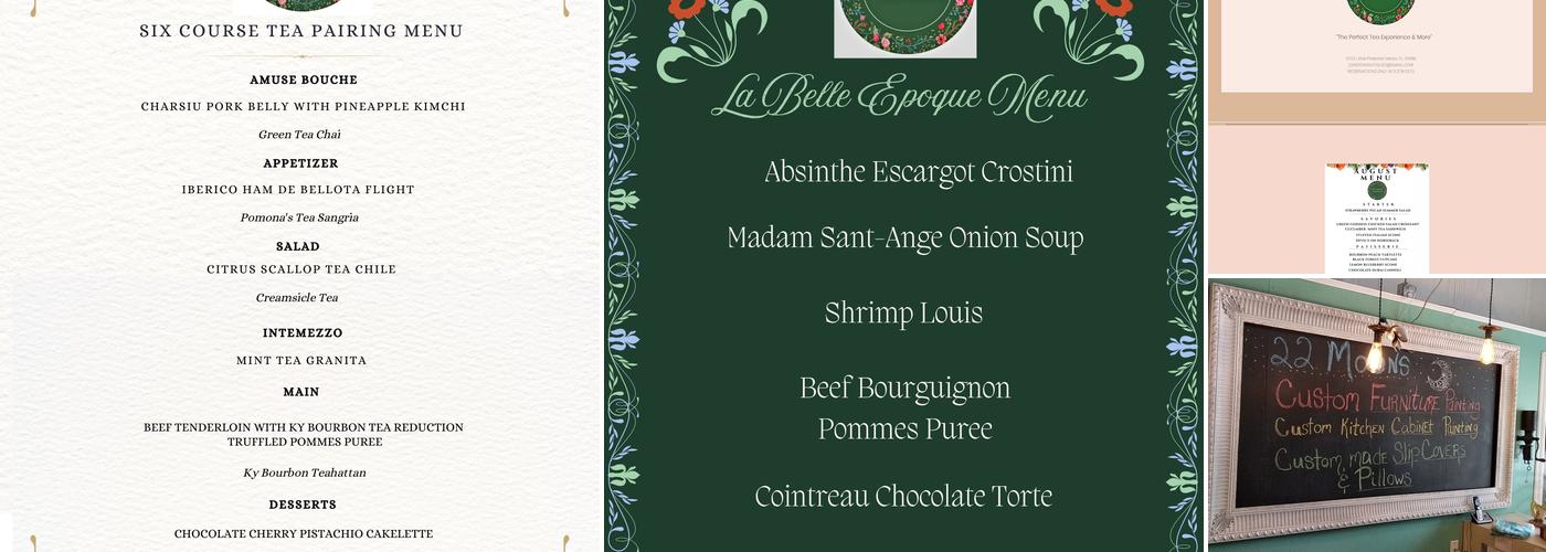 22 Moons Tea Room Menu
