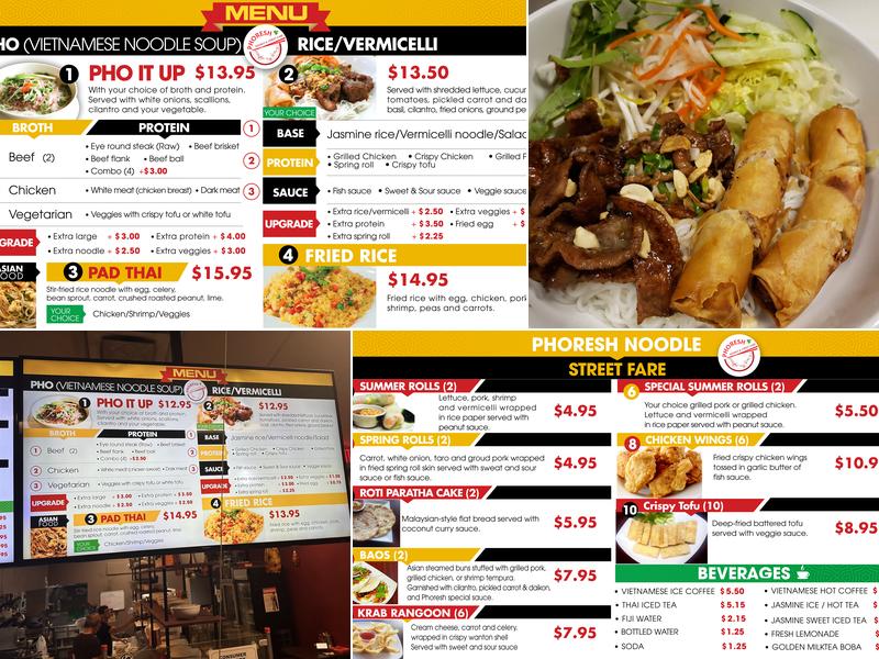 Phoresh Noodles Menu