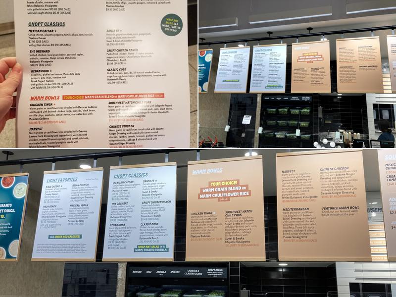 Chopt Creative Salad Co. Menu