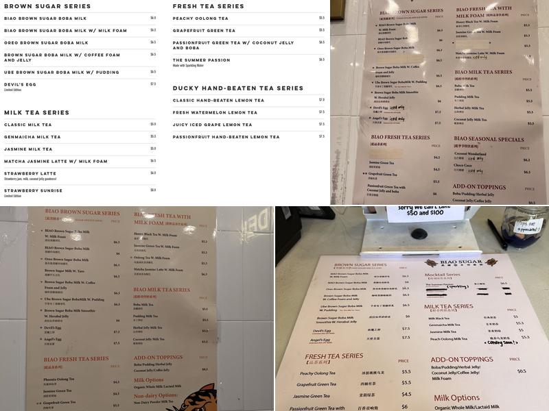 Biao Sugar Menu