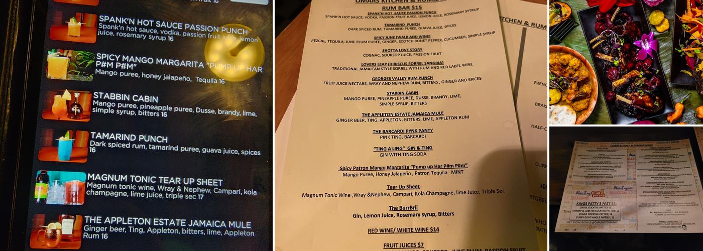 Omar's Kitchen and Rum Bar Menu