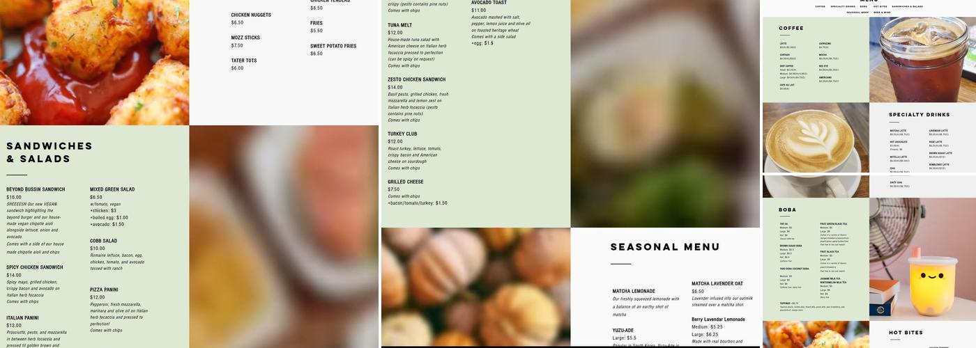 Sip & Play Menu