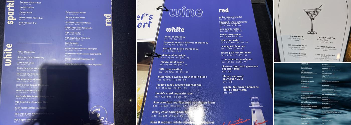 Lobster Burger Bar Menu