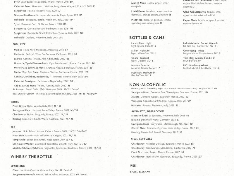 West Rose Menu