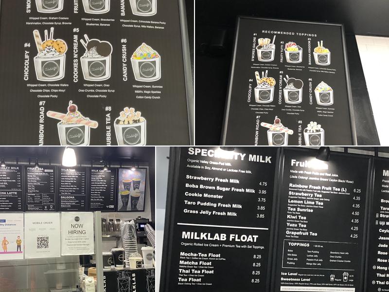 MILKLAB Menu