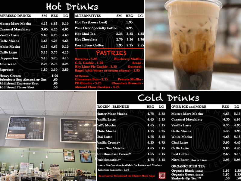Matter More Coffee Menu