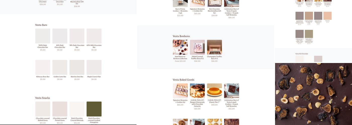 Vesta Chocolate Menu