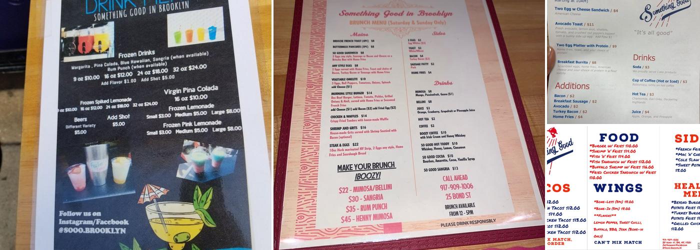 Something Good in Brooklyn Menu
