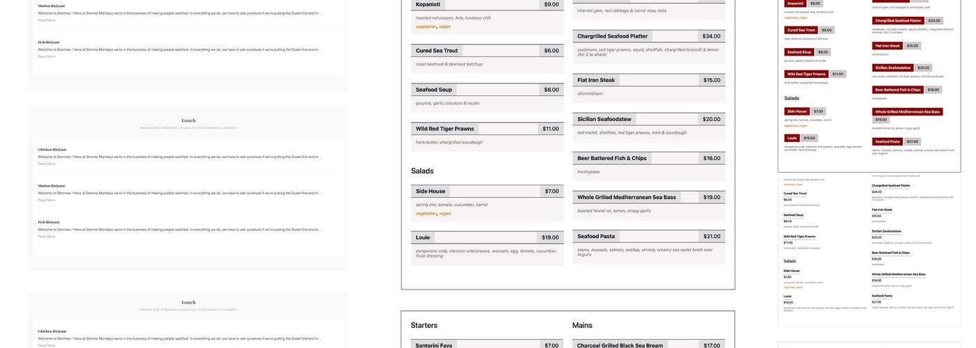 Lover’s Eggroll Menu