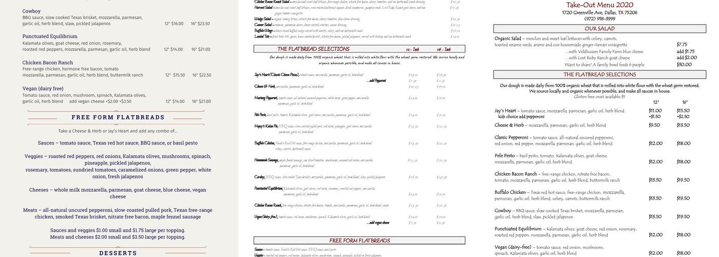 American Flatbread Menu