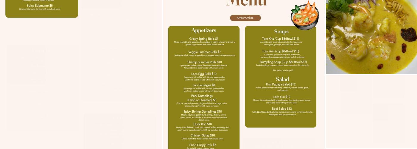 Khao Horm Thai Menu