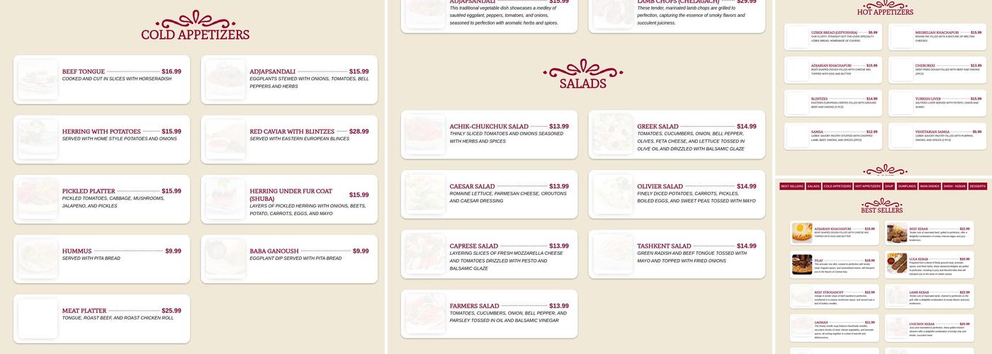 Bubala Cafe & Grill Menu