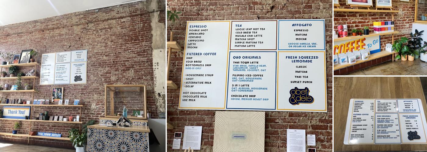 Obet & Del's Coffee Menu
