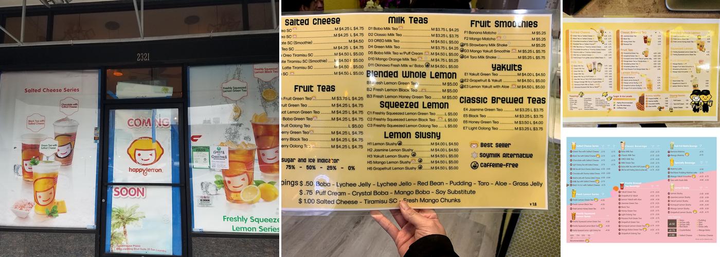 Happy Lemon Menu