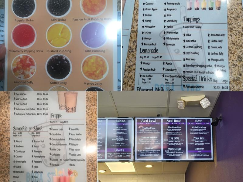 Boba Star Menu