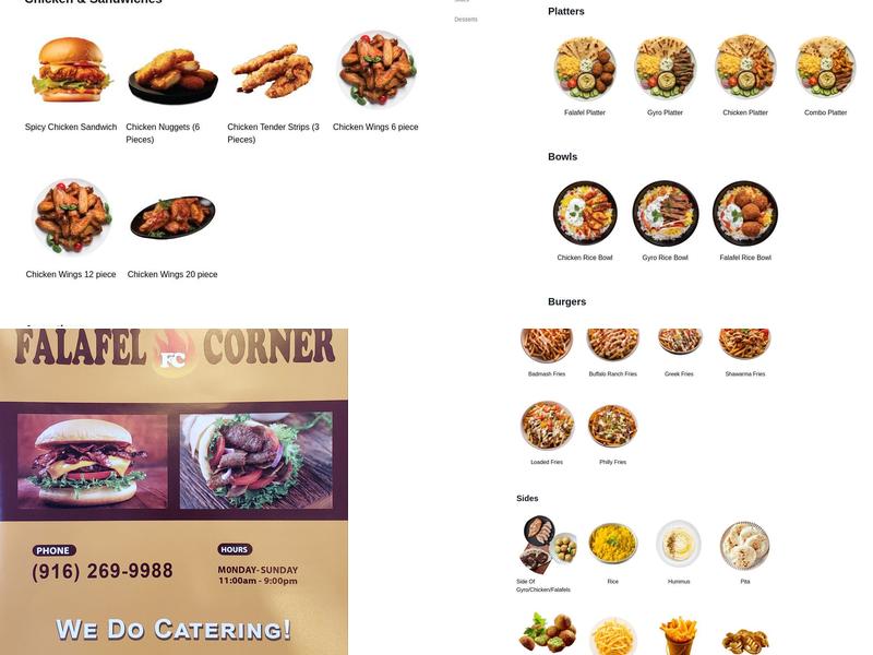 Falafel Corner Menu