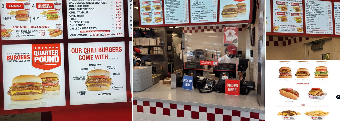 Original Tommy's World Famous Hamburgers Menu