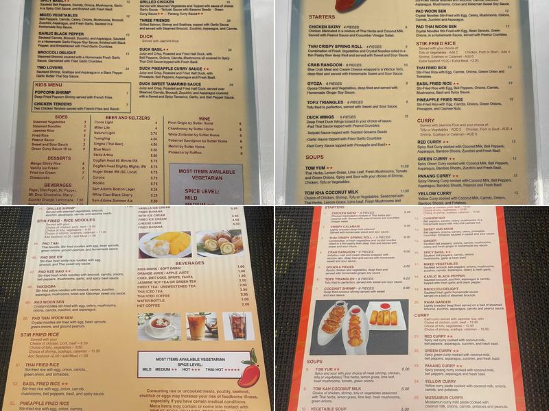 Mango Thai Menu