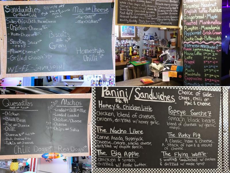 Java Joint & Milkshake Parlor Menu