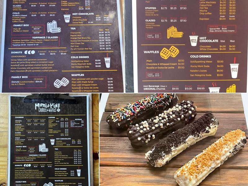 Mimi & Pin churros and donuts Menu