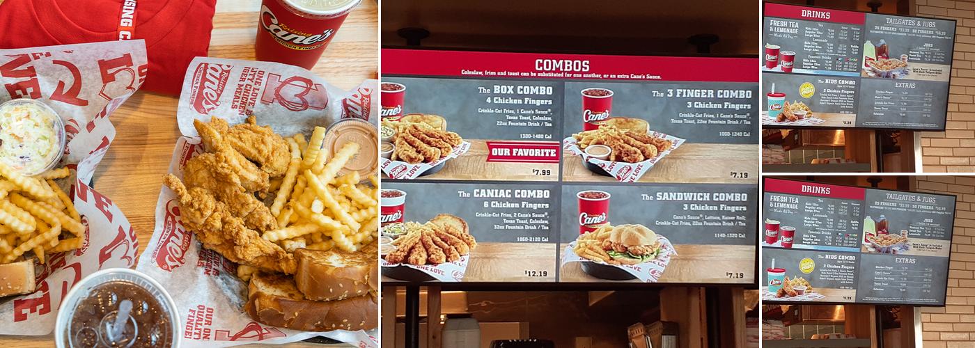 Raising Cane's Chicken Fingers Menu