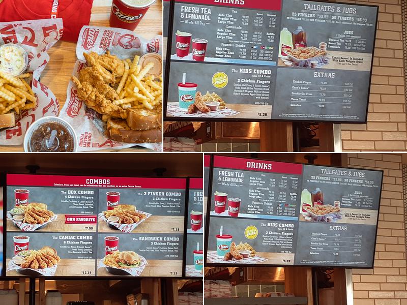 Raising Cane's Chicken Fingers Menu