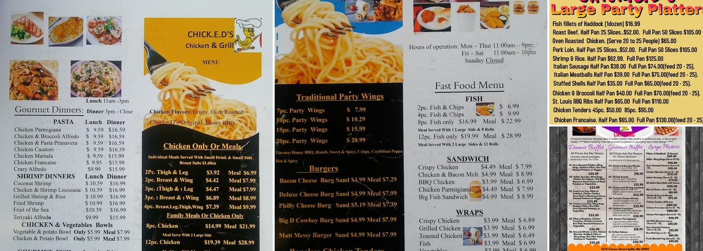 Chick E D's Menu