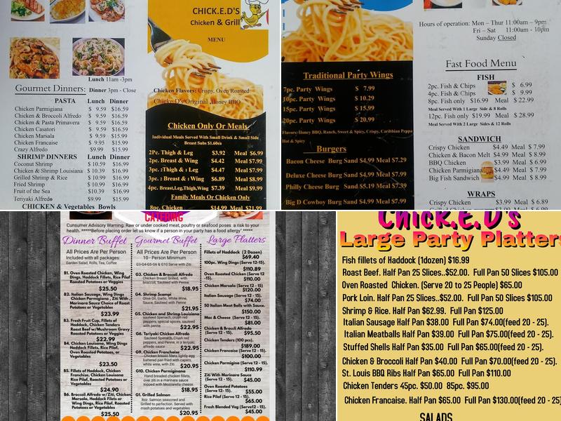 Chick E D's Menu
