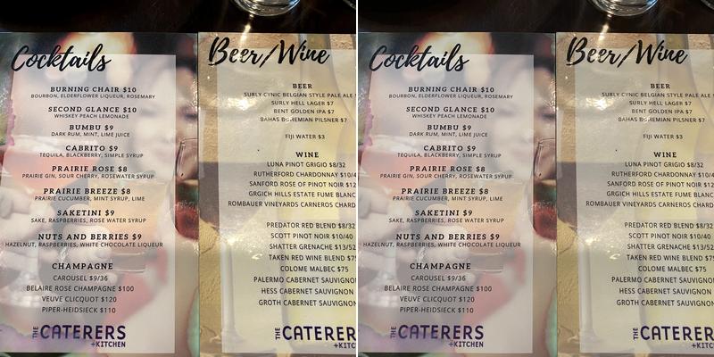 The Caterers Kitchen Menu