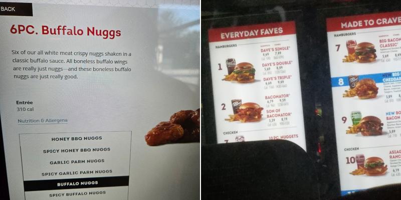 Wendy's Menu