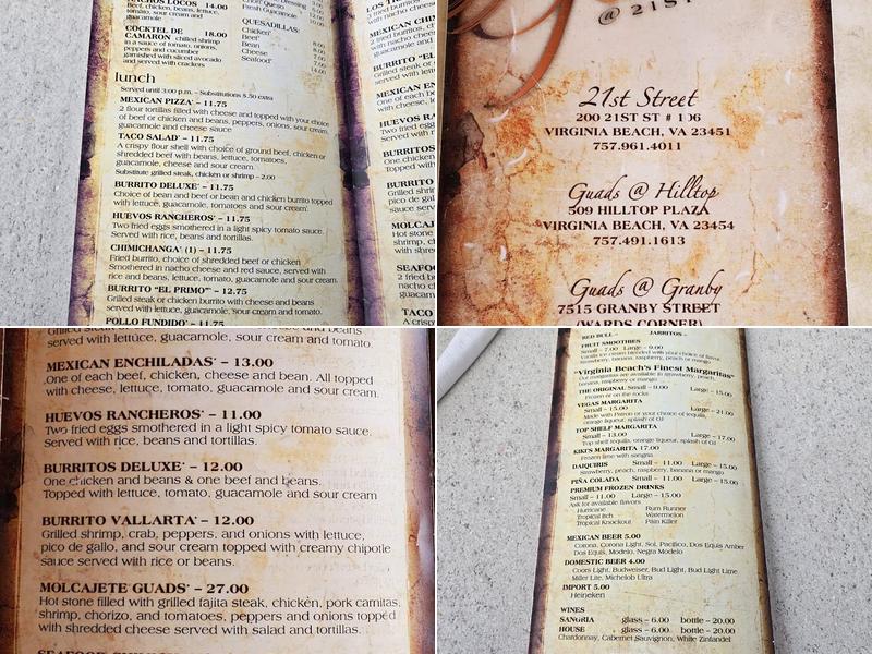 Guads Menu