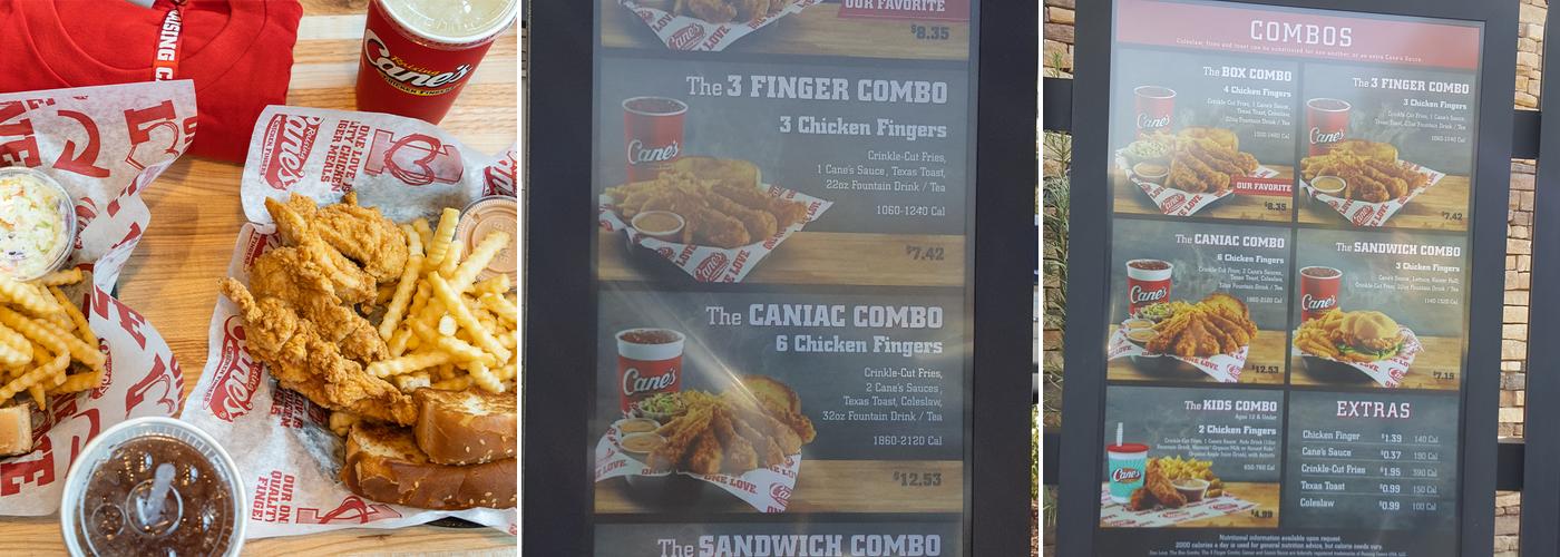 Raising Cane's Chicken Fingers Menu