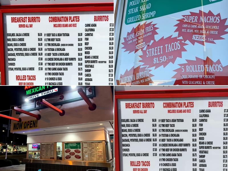 Adalberto's Mexican Food Menu