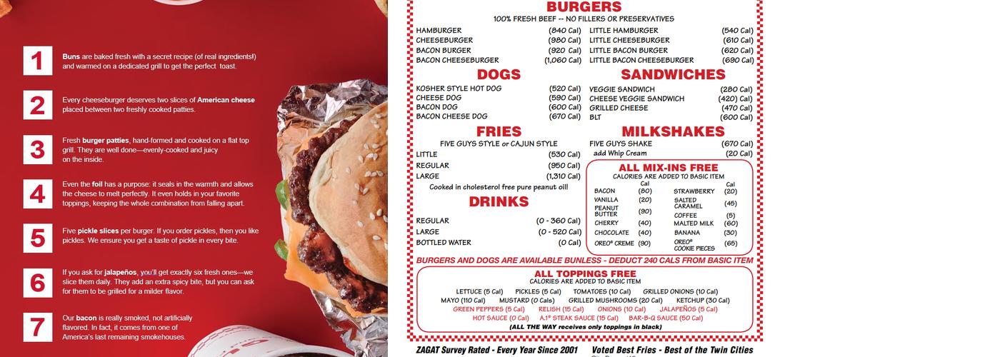 Five Guys Menu