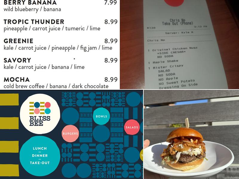 Bliss Bee Menu