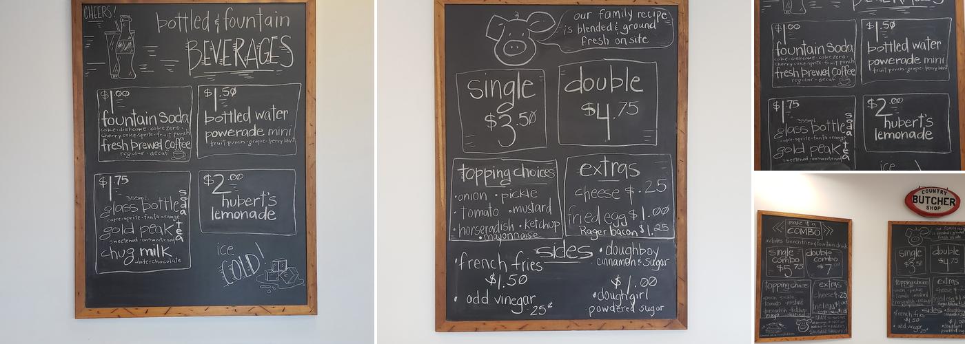 Rager Burger Menu