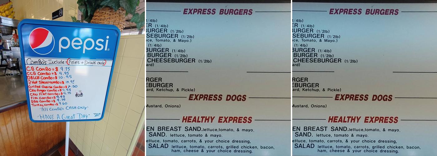 Carolina Express Menu
